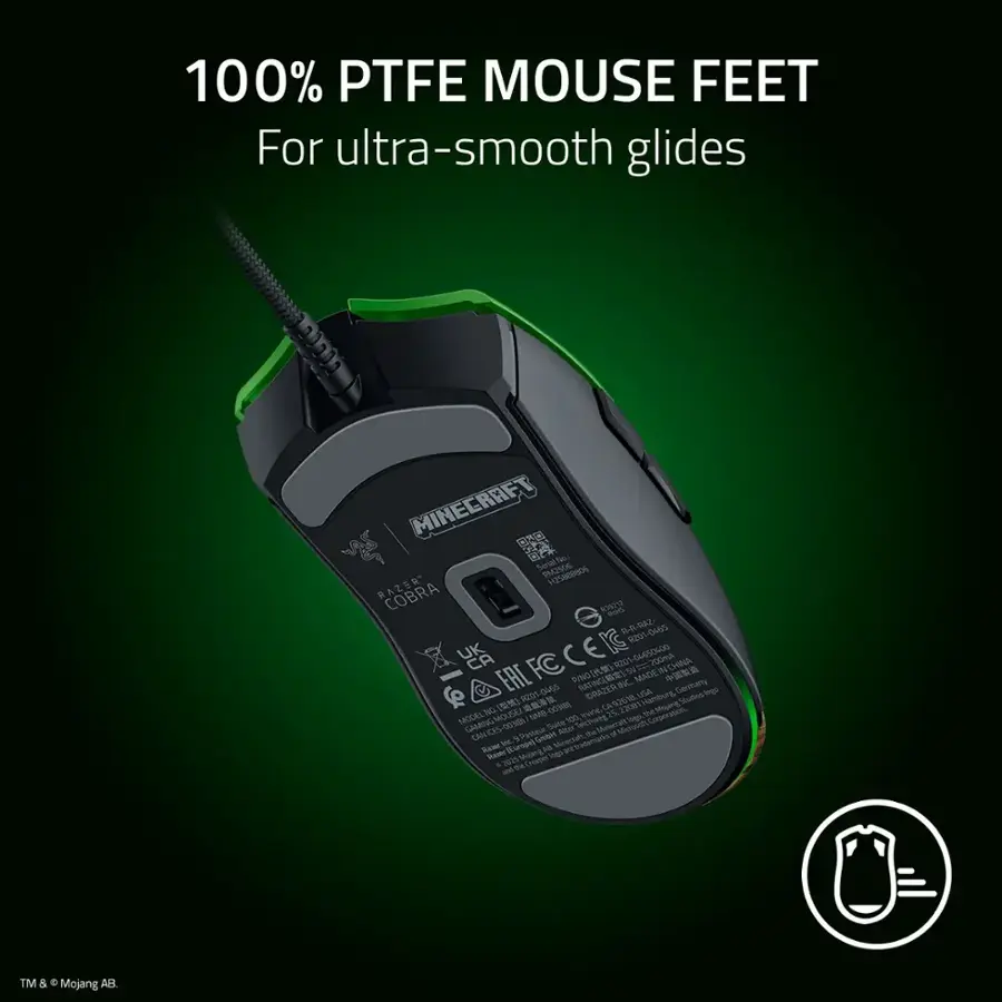 Razer | Cobra Lightweight Optical Gaming Mouse with Chroma RGB Lighting Wired - Minecraft Edition | RZ01-04650200-R3M1