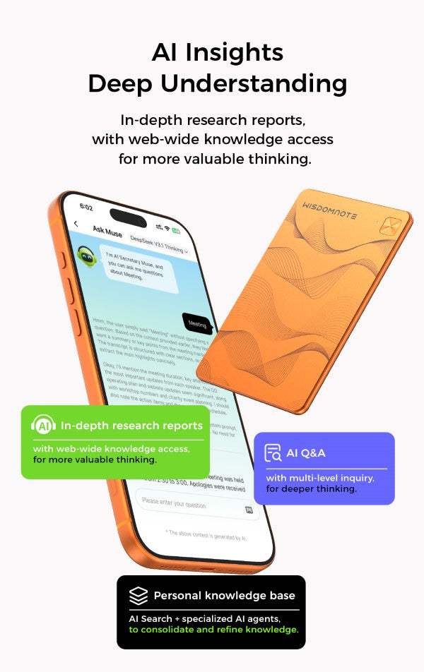 Devia | Wisdomuse Note: The Ultra-Thin AI Recorder & Global Translator | 6979211150030