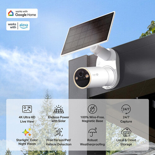 TP-Link | Tapo C460 UHD 4K Solar Powered Security Camera Kit - White | TAPO C460 KIT