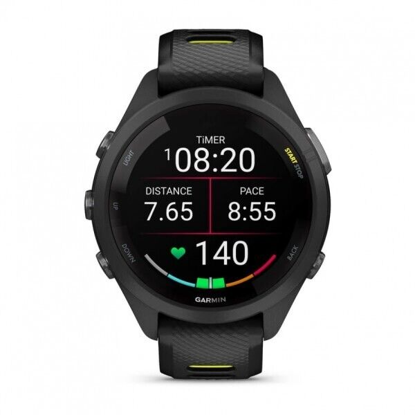 Garmin | Forerunner 265S 42mm Bluetooth Running Smartwatch - Black/Amp Yellow 010-02810-03