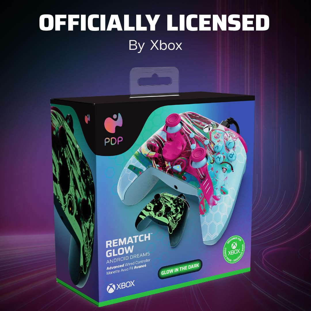 PDP | Rematch GLOW Wired Controller for Xbox (Android Dreams) | 708056072629
