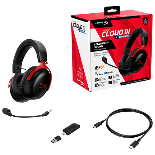 HyperX | Cloud III S Wireless Gaming Headset with Microphone for Multi-Platform - Black/Red | A59Z0AA