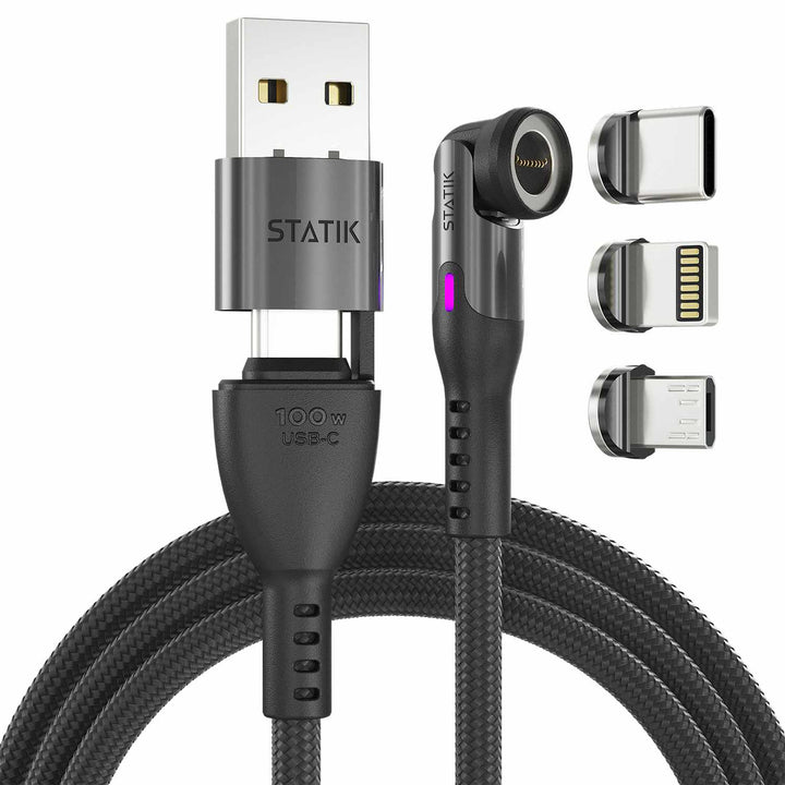 Statik | 360 Pro Universal Magnetic Charge/Sync Cable 6.6 ft - Black | PUP05206FTCA