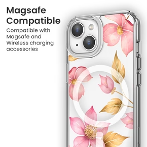 Caseco | Clear Design Case iPhone 17e/16e/15/14 /13 - Pink Wildflower | ED24B1-00FW