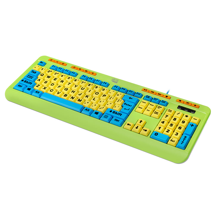 Adesso | Antimicrobial Desktop Multimedia Keyboard & Mouse Combo for Kid | AKB-132DB