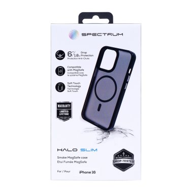 SPECTRUM | Halo Slim MagSafe Case iPhone 16 - Black Smoke | 15-13513