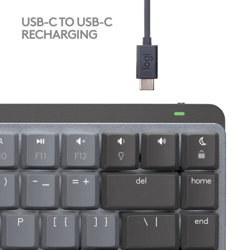 Logitech | MX Mechanical Mini for Mac Compact Wireless Mechanical Tactile Switch Keyboard for macOS/iPadOS/iOS with Backlit Keys - Space Gray | 920-010831