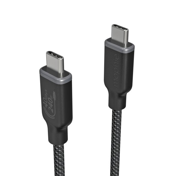 Mophie | Charge and Sync Cable USB4 USB-C to USB-C 240W 3Ft- Black | 409911487