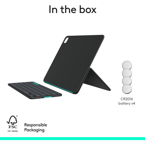 Logitech | Flip Folio Keyboard Case for iPad Pro 13" (M4)/Air 13" (M2/M3) - Graphite | 920-013367