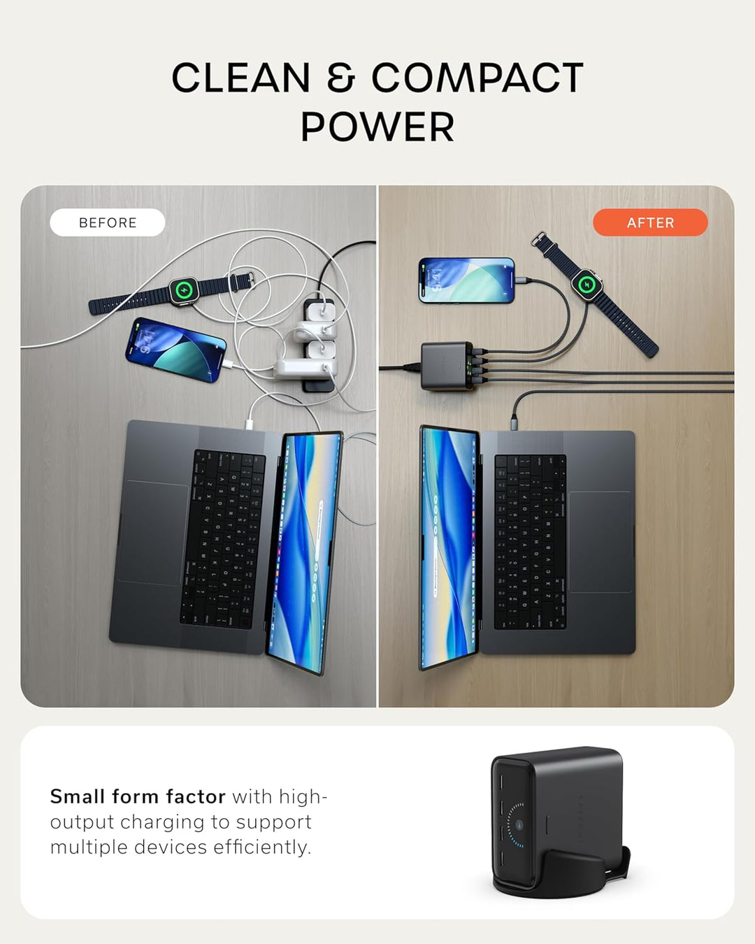 Satechi | ChargeView Desktop Charger PPS 4-Port USB-C for US/EU/UK/ KR/AU 140W - Black | STC4CV140CUS