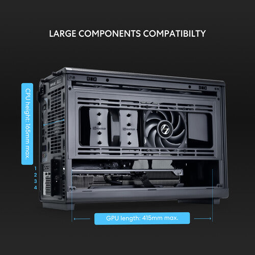 Lian-LI | CS Front Panel Mini Tower MicroATX Chassis - Black Wood | A3-MATX-WD BLACK