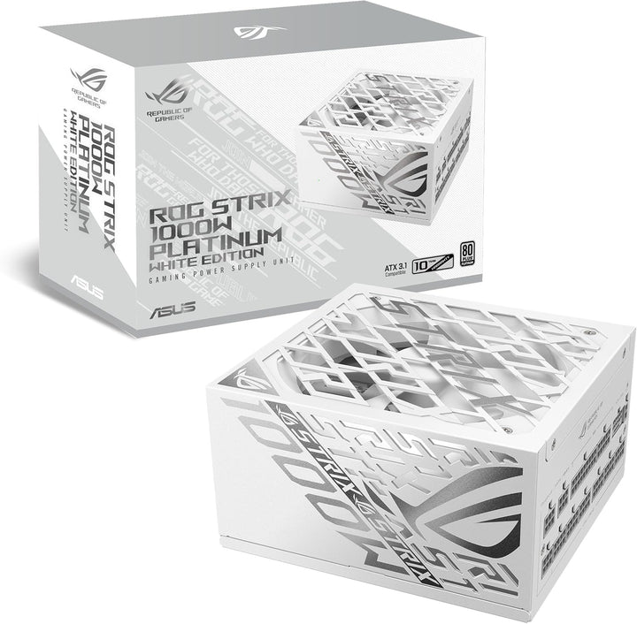 ASUS | ROG Strix 1000W Platinum Fully Modular 80+ Platinum ATX 3.1 PCIe 5.0 - White Edition | ROG-STRIX-1000P-GAMING-WHITE
