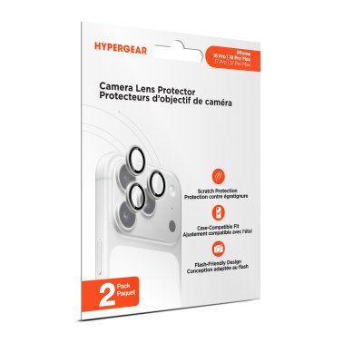 HyperGear | Tempered Glass Camera Rings iPhone 18 Pro/18 Pro Max Lens Protection 2 Pack | 16686HIT