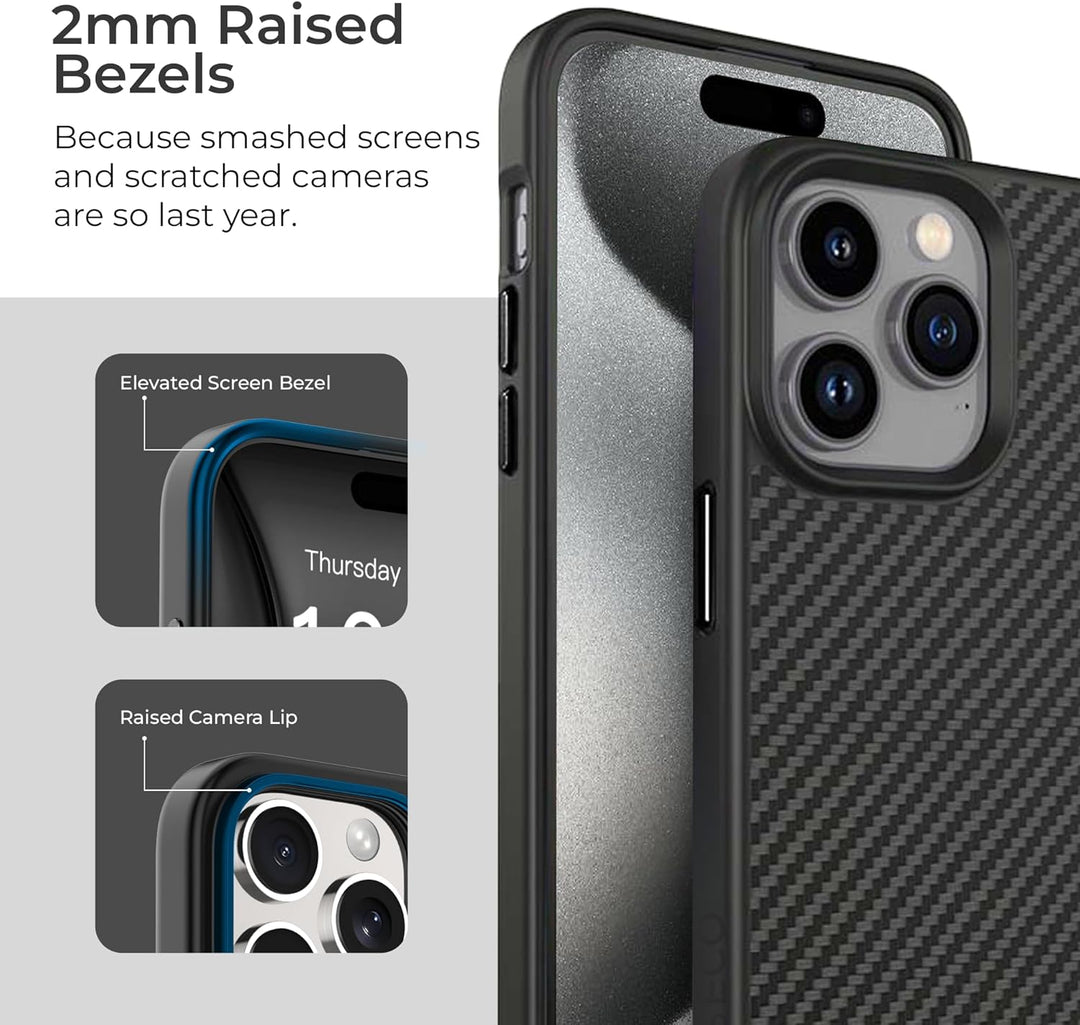 Caseco | Fremont Kevlar Case w/MagSafe for iPhone 15 Pro - Black | C28B3-01