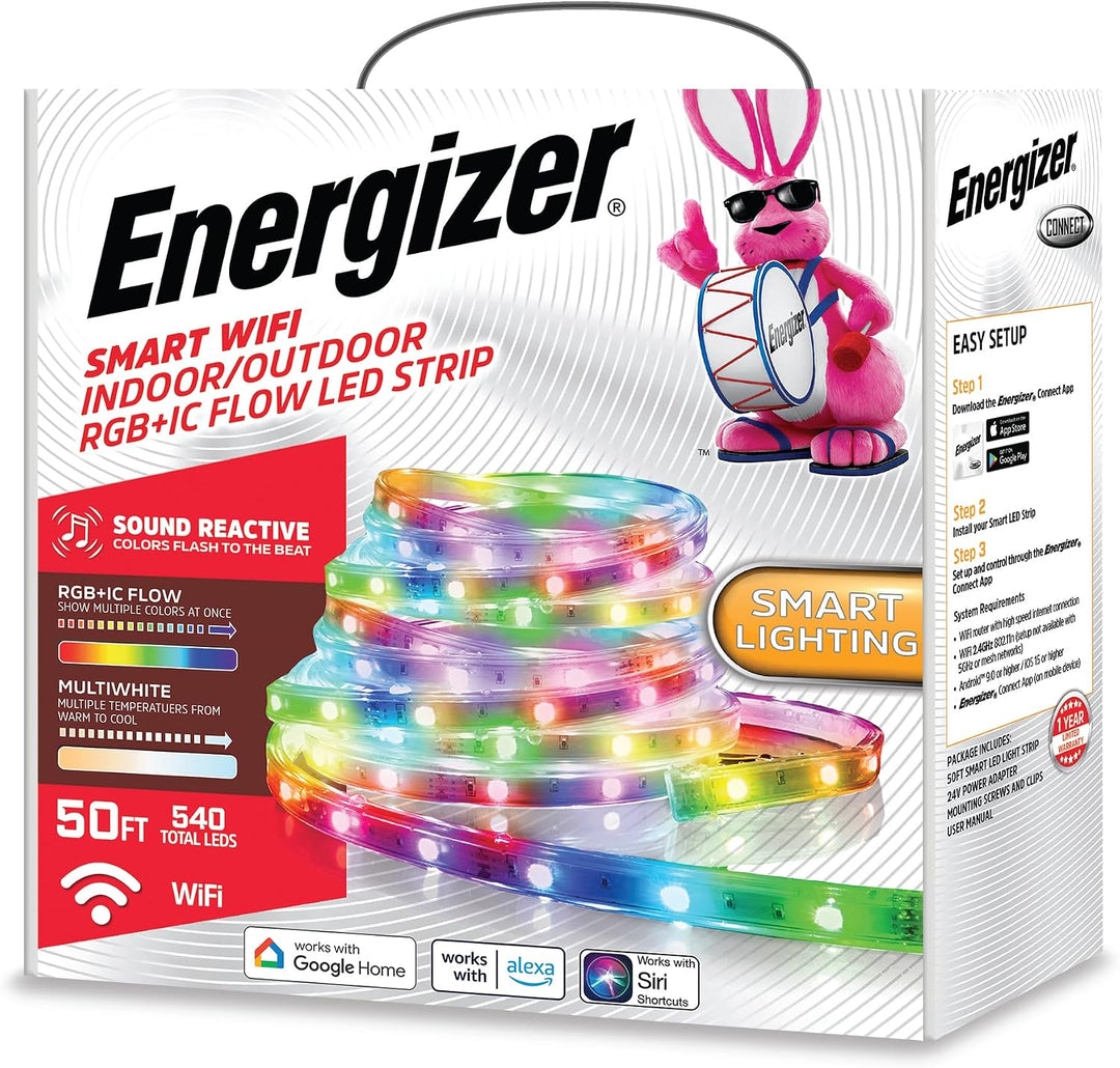 Energizer | Smart Outdoor Strip - Control your LED strip from anywhere 50ft | EOS2-1005-RGB