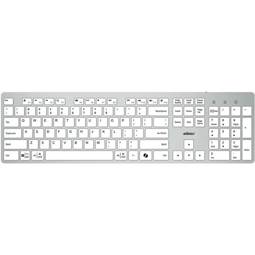 Adesso | Full Sized Keyboard Multi-os Scissor Switch - White | AKB-730UW