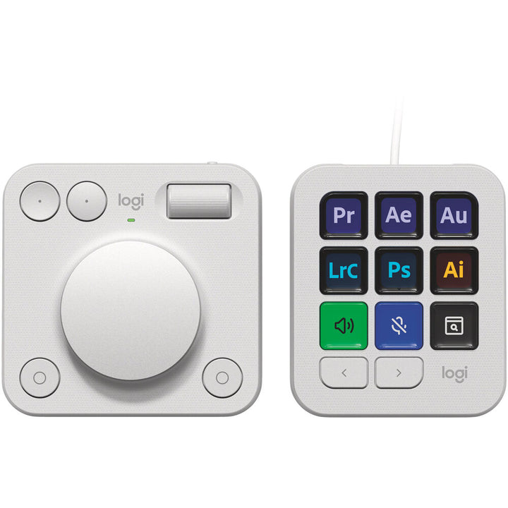 Logitech | MX Creative Console Programmable Keypad and Control Dial - Pale Grey | 920-012661
