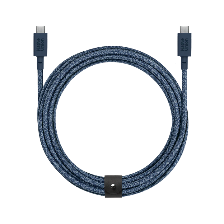 Native Union | Belt Cable XL USB-C to USB-C 10ft / 3m 100W - Navy | BELT-XL-C-NAV-3-NP