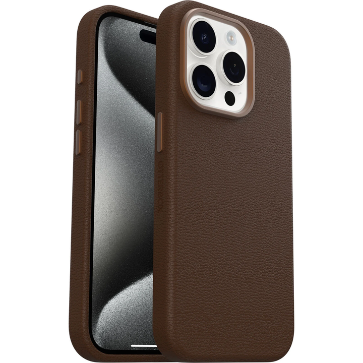 Otterbox | Symmetry Cactus Leather w/MagSafe case iPhone 15 Pro Max - Brown (Rich Adobe) | 15-12628