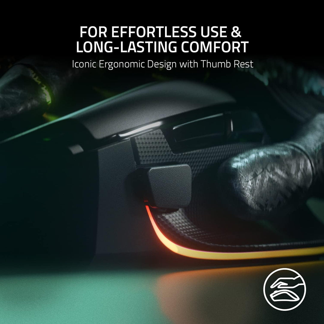 Razer Renewed | Basilisk V3 Customizable Ergonomic Gaming Mouse Chroma RGB with Underglow  - Black | RZ01-04000100-R3UR | 60 DAYS WARRANTY
