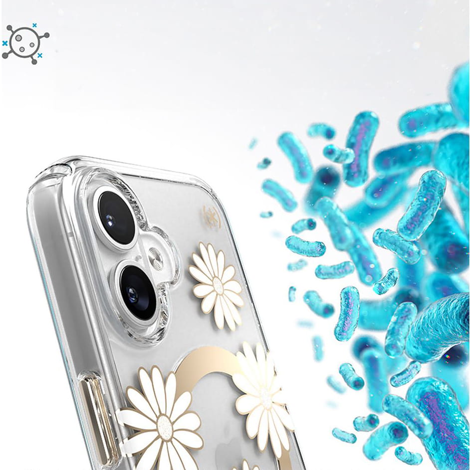 Speck | Presidio Lux MagSafe with ClickLock Apple iPhone 16 - Daisies/Clear | 150745-3257