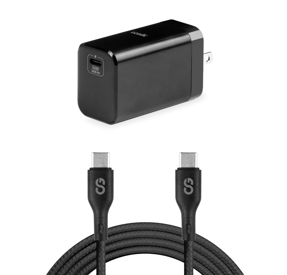 LOGiiX | Nintendo Switch 2 Charging Kit 65W Charger + 2M USB C-C Cable - Black | LGX-14024