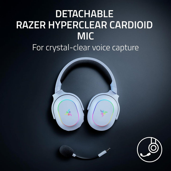 Razer | Barracuda X Chroma Wireless Gaming Headset 2.4 Chroma RGB 40mm Cardioid Mic for PC, Mac, PS5, Switch 2, Smartphone - White | RZ04-05220200-R3U1