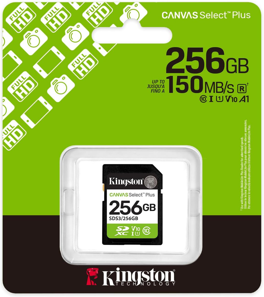 Kingston | Canvas Select Plus 256GB 150MB/S C10 SD Card | SDS3/256GB
