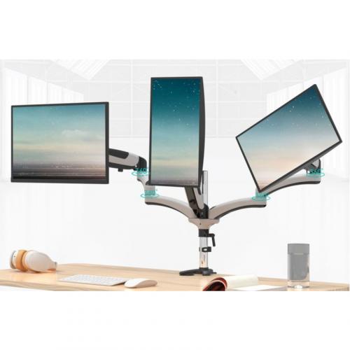 Amer | Triple Monitor Mount Articulating Arm - White | HYDRA3XL