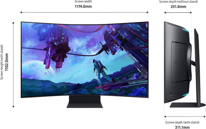 Samsung | Odyssey Arc 55" 4K Ultra HD 165Hz 1ms GTG Curved VA LCD FreeSync Gaming Monitor - Black LS55CG970NNXGO