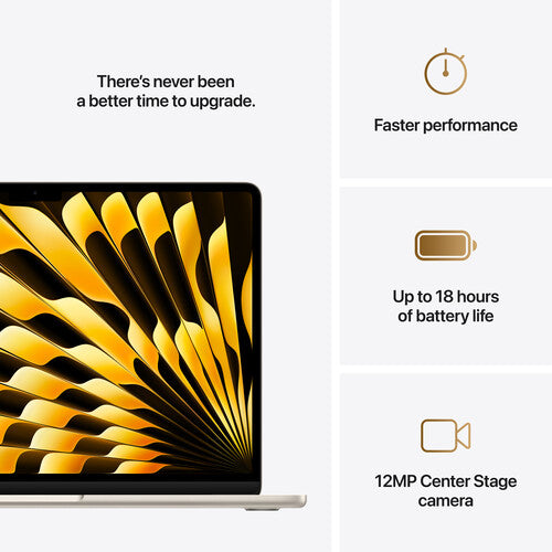 Apple | MacBook Air 13" M4 chip with 10-core CPU and 8-core GPU, 16GB, 256GB SSD - Starlight | MW0Y3LL/A