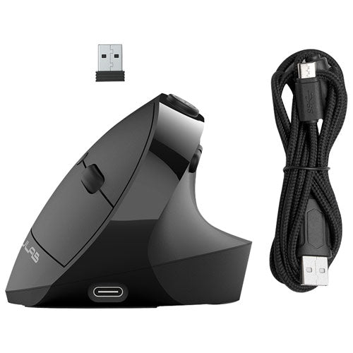 JLab | JBuds Ergonomic Vertical Wireless Mouse - Black 2YR | IFCMJBERGORBLK82
