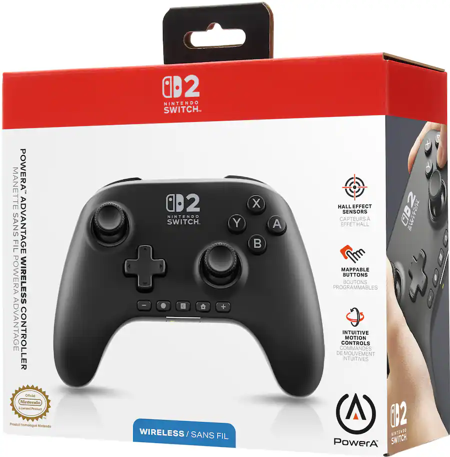 PowerA | Advantage Wireless Controller for Nintendo Switch 2 - Black | N-ACCNS2-0126