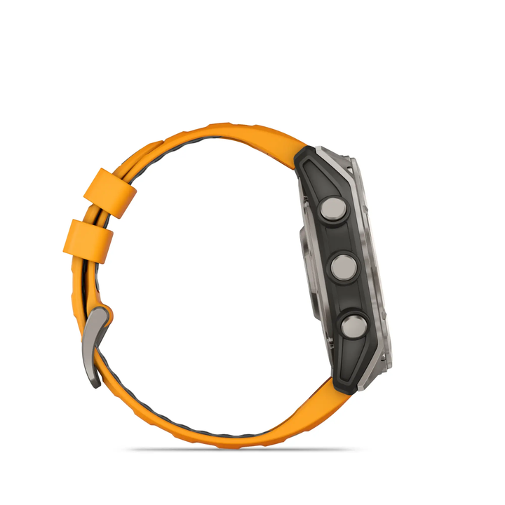 Garmin | fēnix 8 – 51mm AMOLED Sapphire Titanium Silicone Band - Spark Orange / Graphite | 010-02905-10