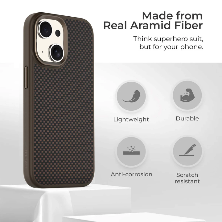 Caseco | Aramid Fiber Weave Pattern iPhone 16e/15/14/13 - Brown | C28B1-55