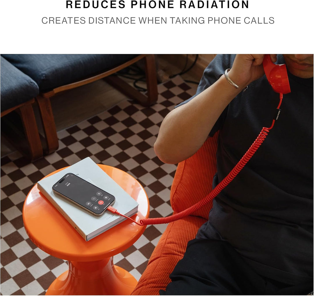 Native Union | POP Phone Retro Telephone Handset with Mic & Speaker, USB-C for iPhone, iPad, Laptop, Tablet - Alarm Red | POP-P-ARD