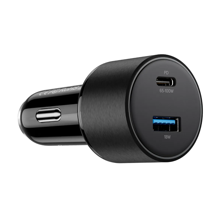 Alogic | Car Charger 2 Port Rapid Charge 100W USB-C PD USB-A 18W - Black | CRCA100