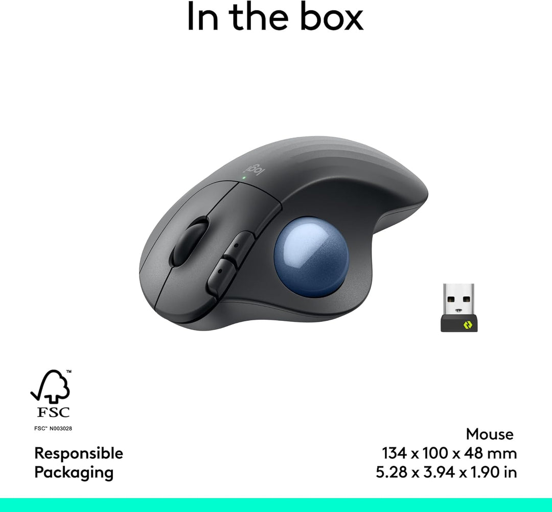 Logitech | ERGO M575 Wireless Trackball Mouse for Business - Graphite | 910-006197