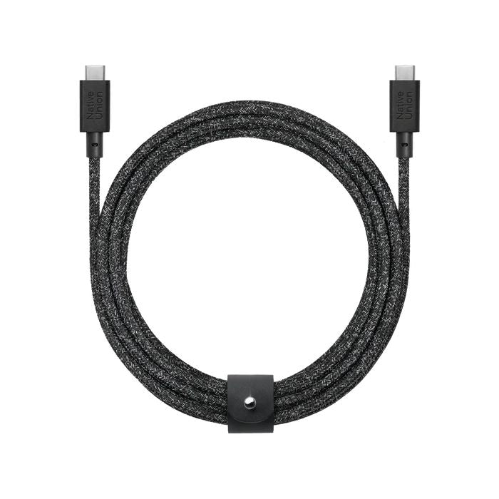 Native Union | Belt Charging Cable XL USB-C to USB-C Ultra-Strong with Leather Strap 10ft 100W |  BELT-XL-C-COS-3-NP