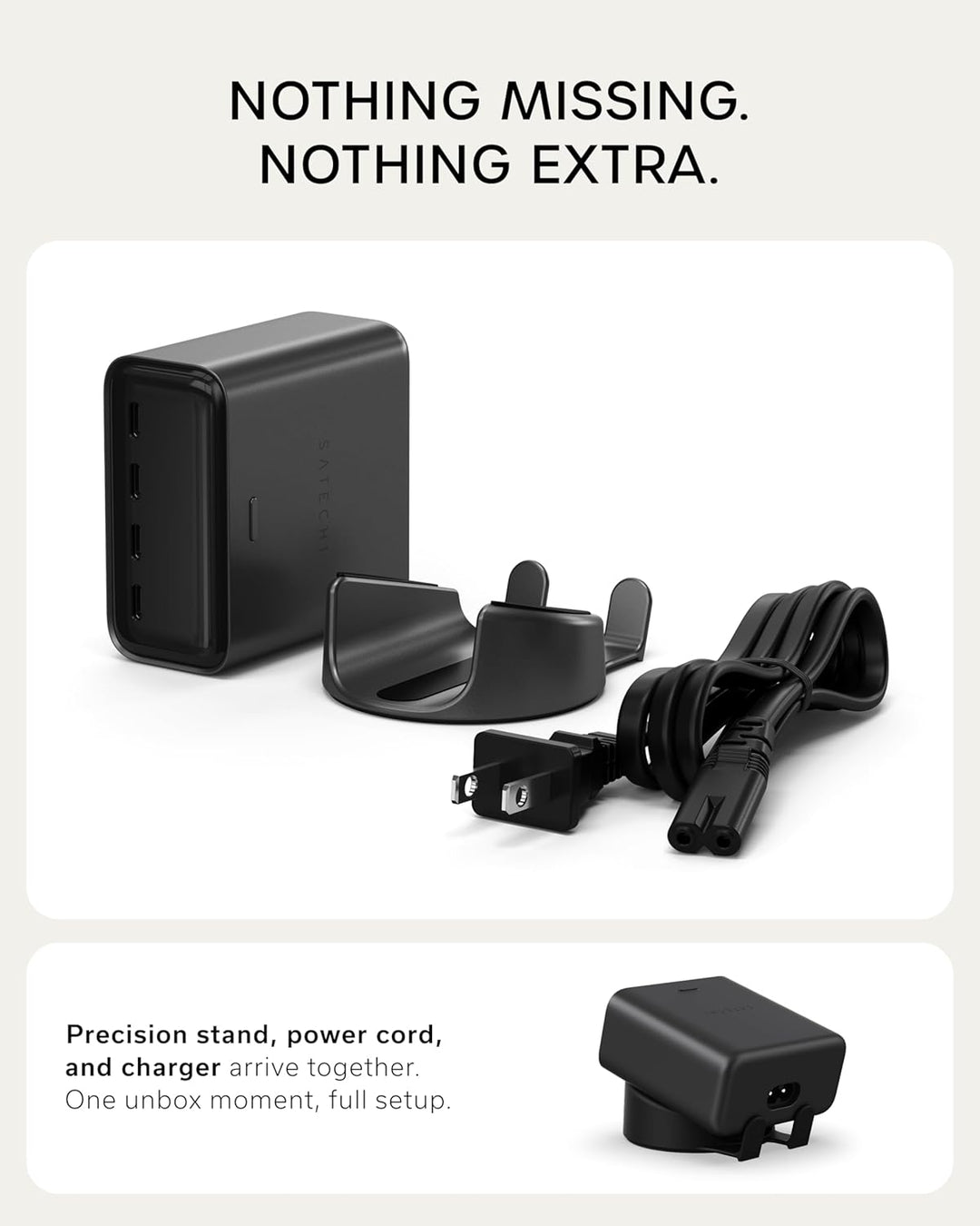 Satechi | ChargeView Desktop Charger PPS 4-Port USB-C for US/EU/UK/ KR/AU 140W - Black | STC4CV140CUS