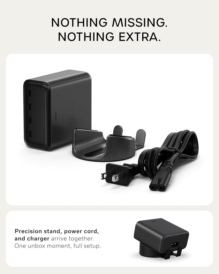 Satechi | ChargeView Desktop Charger PPS 4-Port USB-C for US/EU/UK/ KR/AU 140W - Black | STC4CV140CUS
