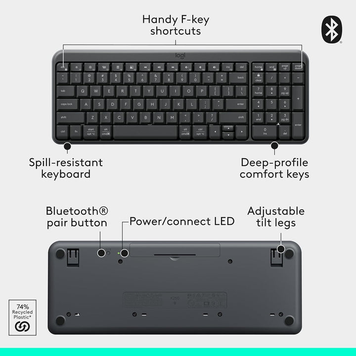 Logitech | MK250 Compact Bluetooth Wireless Combo - Black | 920-013510