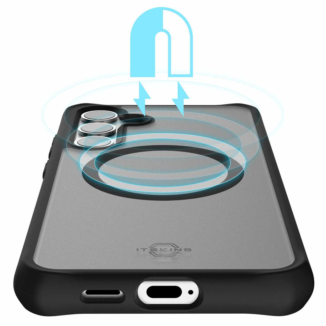 Itskins | Samsung Galaxy S24+ - Hybrid_R Frost Case w/ MagSafe - Black | 120-7943
