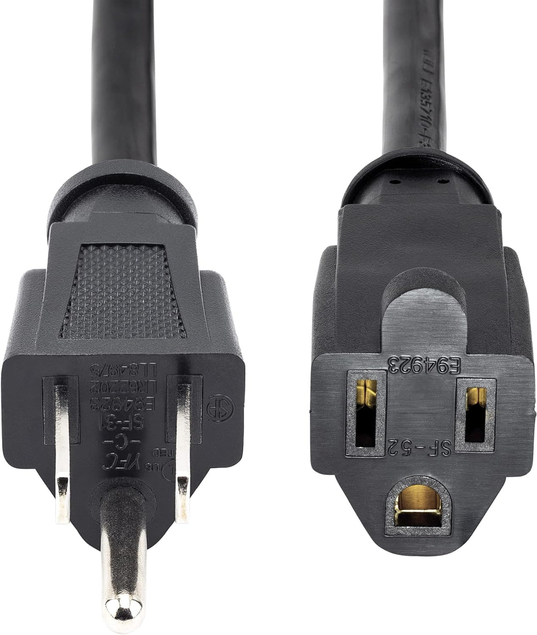 StarTech | Power Extension Cord NEMA 5-15R to NEMA 5-15P Black Extension Cord 10FT / 3M | PAC10110