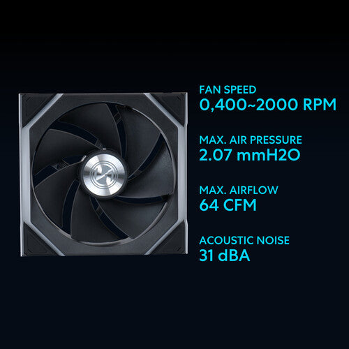 Lian-Li | Fan UNI FAN SL 120 Wireless RGB 120mm Fan Reverse Blade - Black | 12RSL1W1B