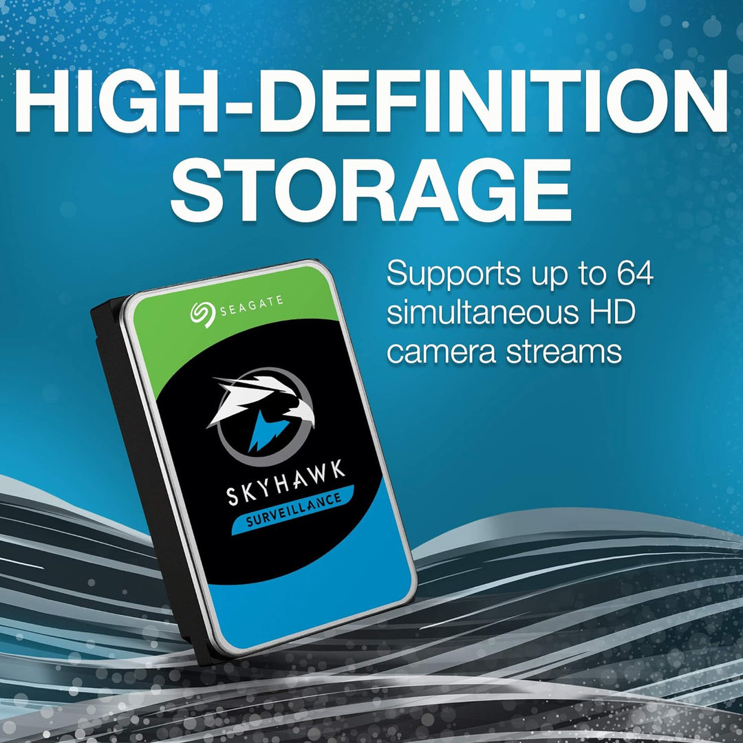 Seagate | Skyhawk 4TB Video Internal Hard Drive HDD - 3.5 Inch SATA 6Gb/s 64MB Cache for DVR NVR  - Black | ST4000VX016