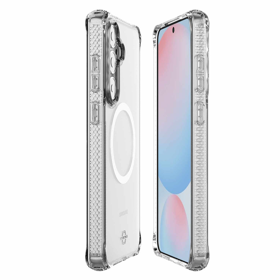 ITSKINS | Hybrid_R Case w/Magnets Clear for Samsung Galaxy S25 FE | SG5F-HMACR-TRSP