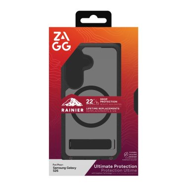 ZAGG | Graphene Rainier Snap Kickstand Case Samsung Galaxy S26 - Smoke Black | 0702321390