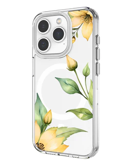 Caseco | Clear Design Case iPhone 15 Pro - Yellow Wildflower | ED24B3-00FY