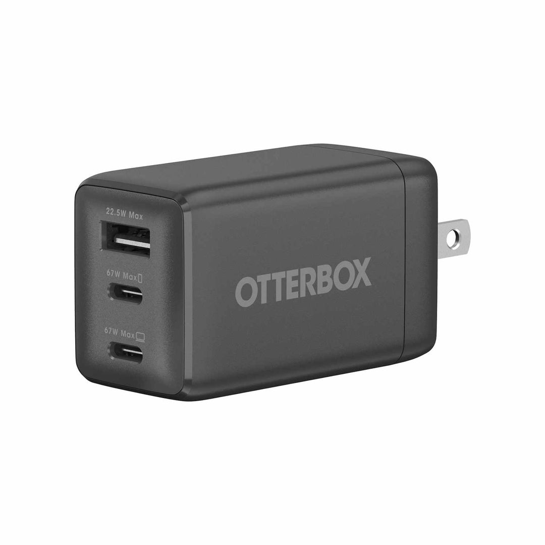 OtterBox | Wall Charger 3-Port 2xUSB-C/USB-A 67W - Black | 77-000773